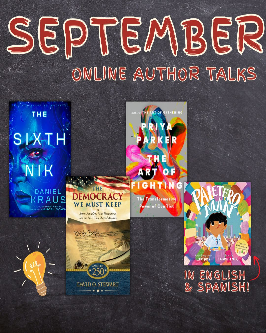 set of books for online author talks