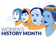 four women and the words women's history month