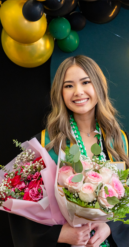 Female studlent at graduation