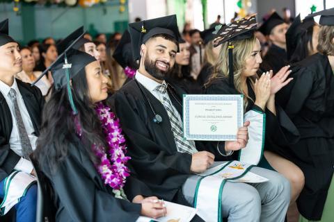 Students seated at the graduation ceremony