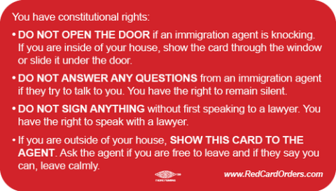 Know Your Rights- English Card